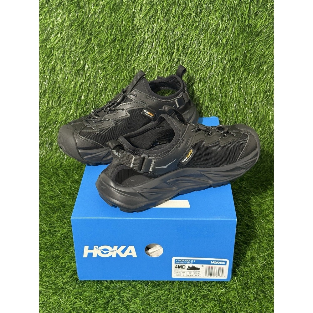 Hoka Hopara 2 1162552 BBLC Youth 4MD Trail Outdoor Sandals Black New - Picture 2 of 9